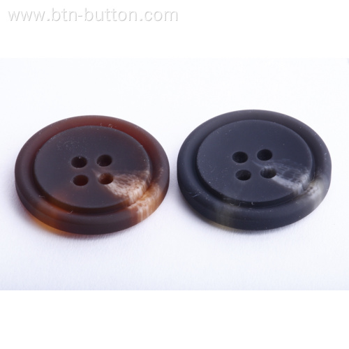 Resin buttons with good abrasion resistance